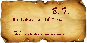 Bartakovics Tímea névjegykártya