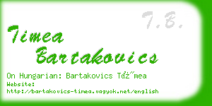 timea bartakovics business card